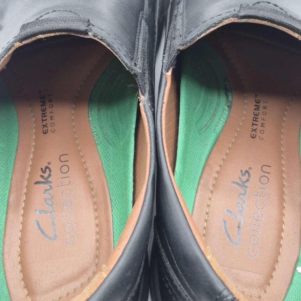 Clarks Collection Shoes‎ Mens Size 7 Black Slip-On Dress Loafers Extreme Comfort